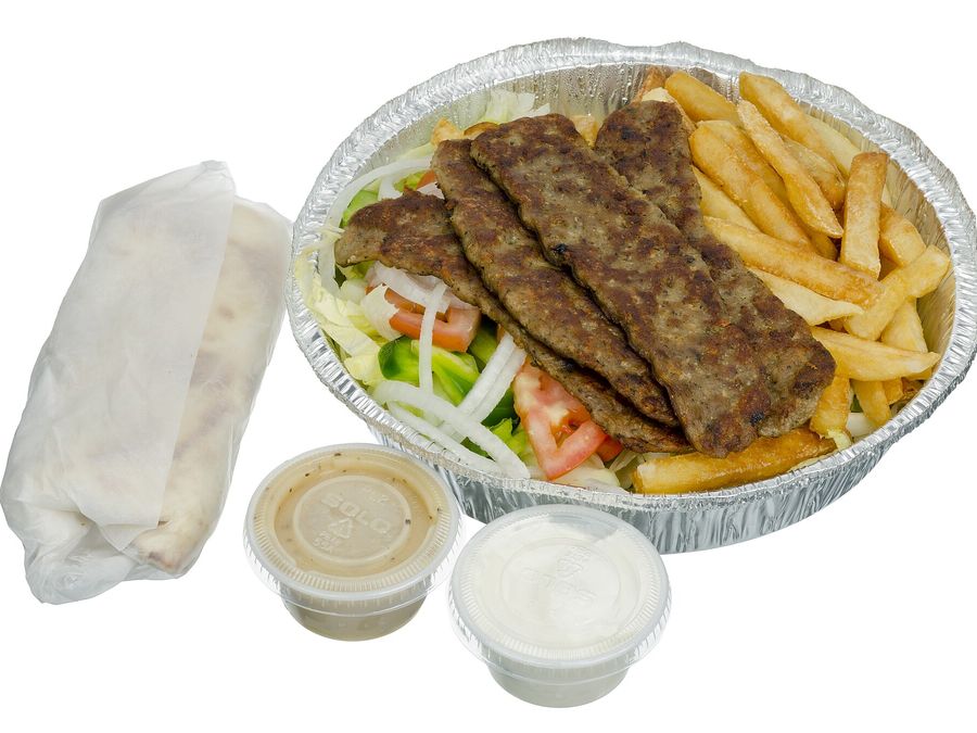 Gyro platter with fries and tzatziki